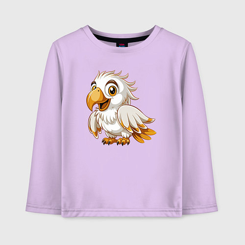 Детский лонгслив Белый попугай / Лаванда – фото 1
