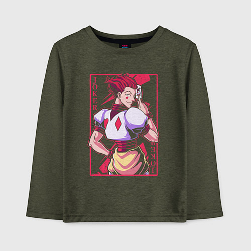 Детский лонгслив Hunter x Hunter Hisoka Morow / Меланж-хаки – фото 1