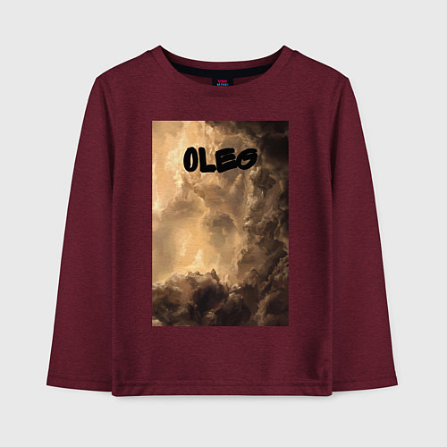 Детский лонгслив Oleg облака мрачные / Меланж-бордовый – фото 1