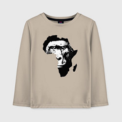 Лонгслив хлопковый детский Обезьяна в Африке, цвет: миндальный