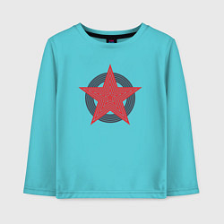 Лонгслив хлопковый детский Red star symbol, цвет: бирюзовый