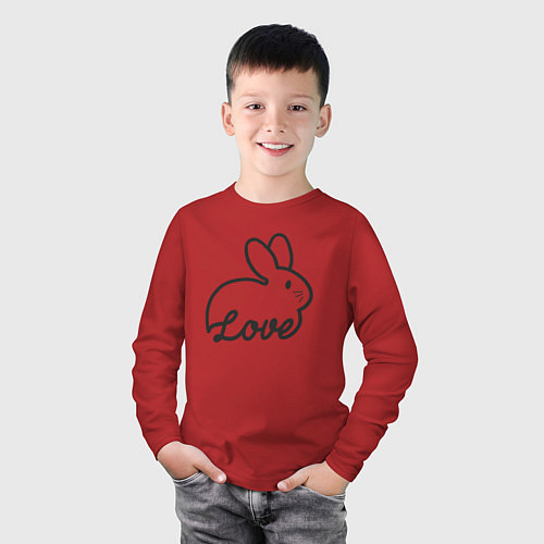 Детский лонгслив Bunny lover / Красный – фото 3