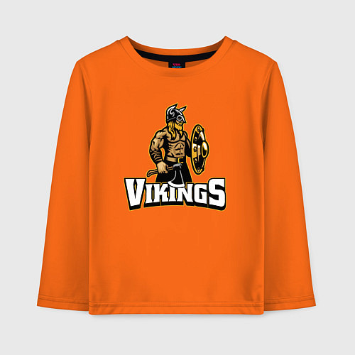 Детский лонгслив Vikings team / Оранжевый – фото 1