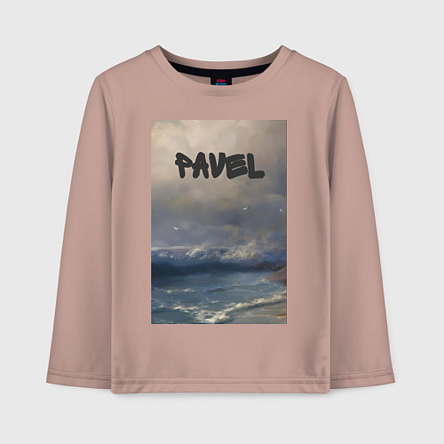 Детский лонгслив Pavel волны / Пыльно-розовый – фото 1
