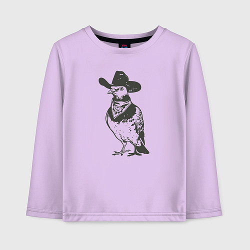 Детский лонгслив Голубь ковбой / Лаванда – фото 1
