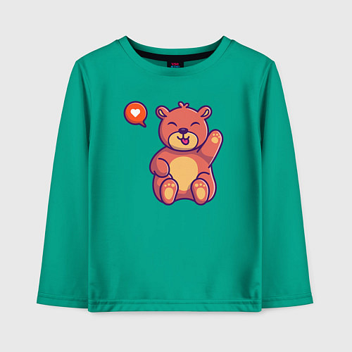 Детский лонгслив Lovely bear / Зеленый – фото 1