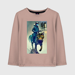 Лонгслив хлопковый детский Cat forces - ai art fantasy, цвет: пыльно-розовый