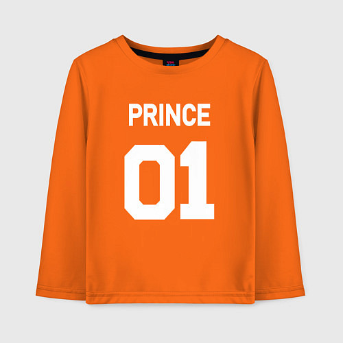 Детский лонгслив Футбольная надпись 01 принц / Оранжевый – фото 1