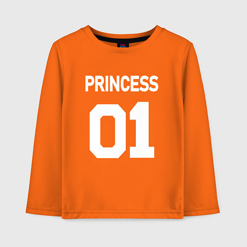 Детский лонгслив Футбольная надпись для семейной фотосессии: 01 при / Оранжевый – фото 1