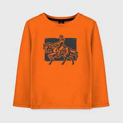 Лонгслив хлопковый детский Ковбой на коне, цвет: оранжевый