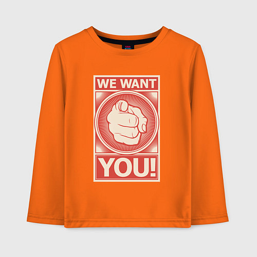Детский лонгслив Ты нам нужен / Оранжевый – фото 1
