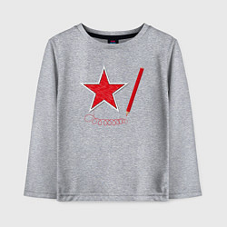 Лонгслив хлопковый детский Красная звезда и карандаш, цвет: меланж