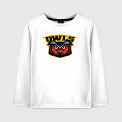 Лонгслив хлопковый детский Команда сов, цвет: белый