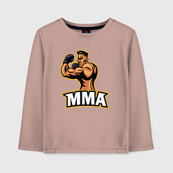 Лонгслив хлопковый детский Fighter MMA, цвет: пыльно-розовый