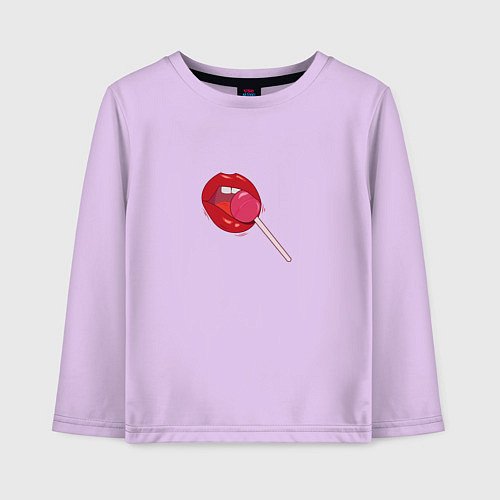Детский лонгслив Губки с чупа-чупсом / Лаванда – фото 1