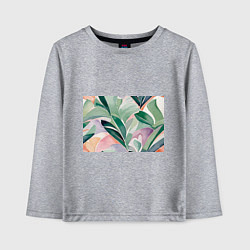 Лонгслив хлопковый детский Листья акварель, цвет: меланж