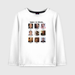 Лонгслив хлопковый детский Какое настроение сегодня, цвет: белый