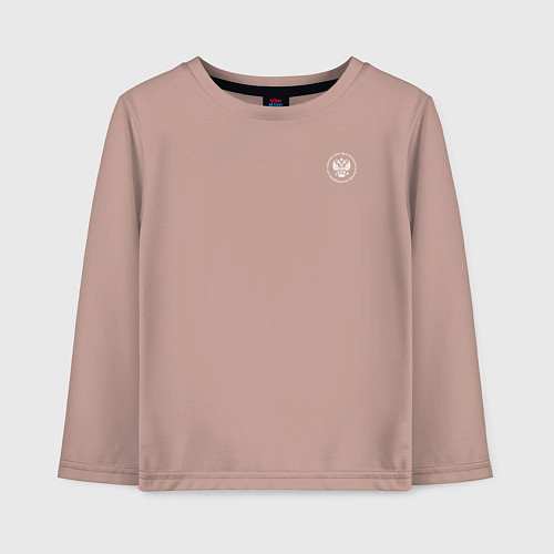 Детский лонгслив Сокрушу пред ним врагов его герб белый на узорном / Пыльно-розовый – фото 1