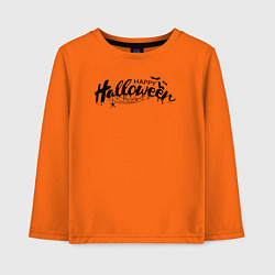 Лонгслив хлопковый детский Halloween - надпись, цвет: оранжевый