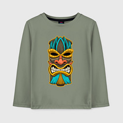 Лонгслив хлопковый детский Африка маска, цвет: авокадо