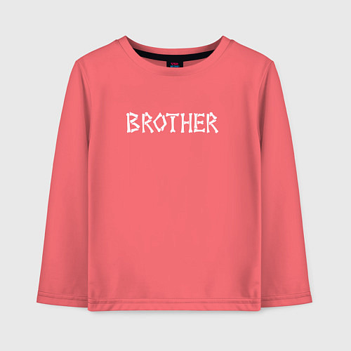 Детский лонгслив Brother - Halloween / Коралловый – фото 1