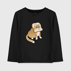 Лонгслив хлопковый детский Милый толстый котик-хлебушек, цвет: черный