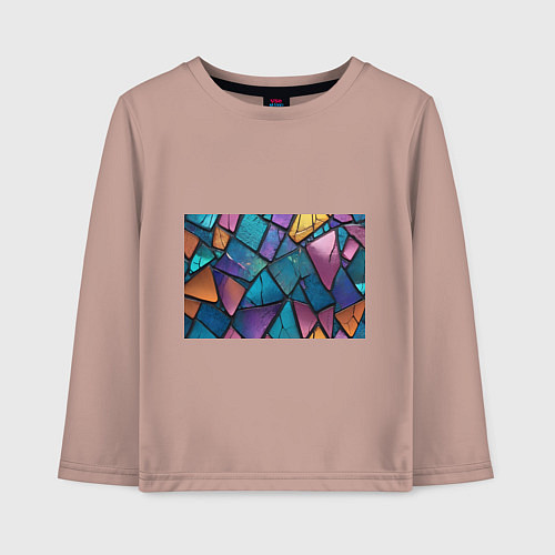 Детский лонгслив Яркое стекло / Пыльно-розовый – фото 1