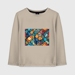 Лонгслив хлопковый детский Мозаика цветное стекло, цвет: миндальный