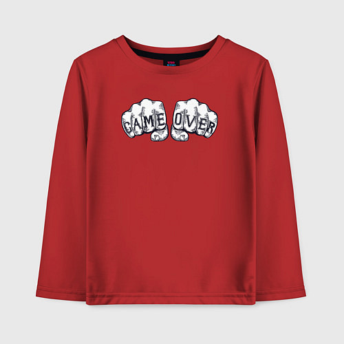 Детский лонгслив Game over fists / Красный – фото 1