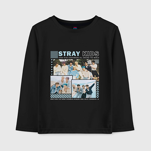 Детский лонгслив Stray kids ot8 / Черный – фото 1