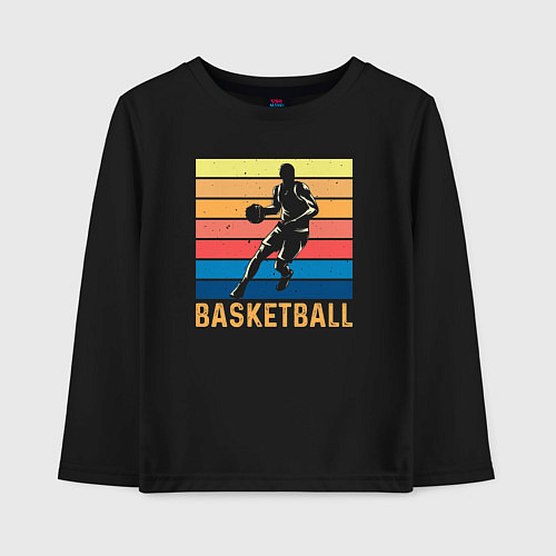 Детский лонгслив Basketball lettering / Черный – фото 1