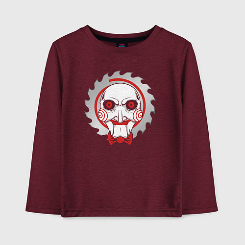 Детский лонгслив Billy the Puppet / Меланж-бордовый – фото 1
