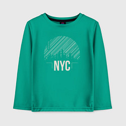 Лонгслив хлопковый детский NYC vibe, цвет: зеленый