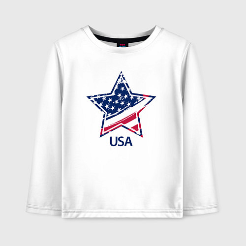 Детский лонгслив Star - USA / Белый – фото 1