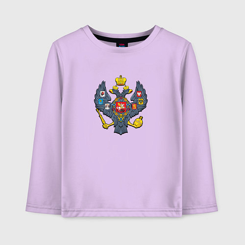 Детский лонгслив Двуглавый орёл герб / Лаванда – фото 1