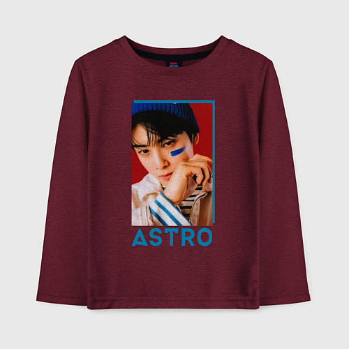Детский лонгслив Astro Ли Дон Мин / Меланж-бордовый – фото 1