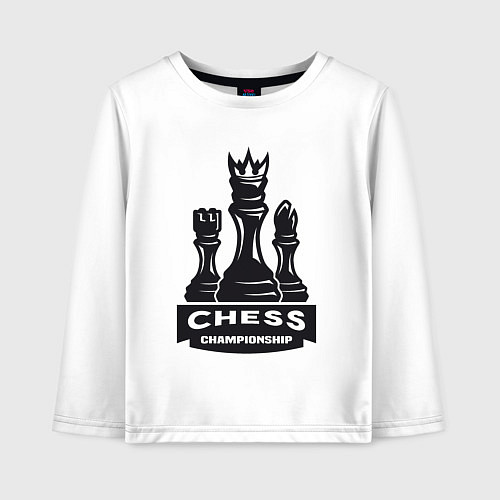 Детский лонгслив Chess championship / Белый – фото 1