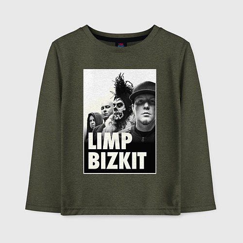 Детский лонгслив Limp Bizkit all / Меланж-хаки – фото 1