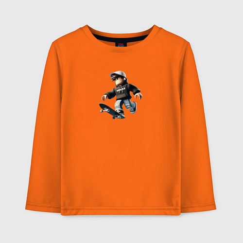 Детский лонгслив Roblox man skeytboard / Оранжевый – фото 1