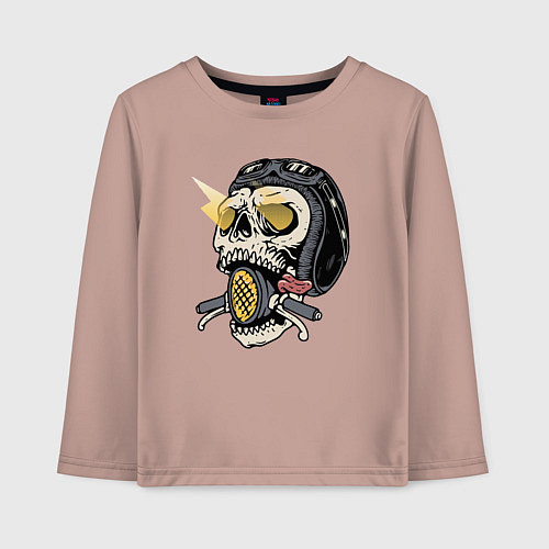 Детский лонгслив Смертельный байк / Пыльно-розовый – фото 1