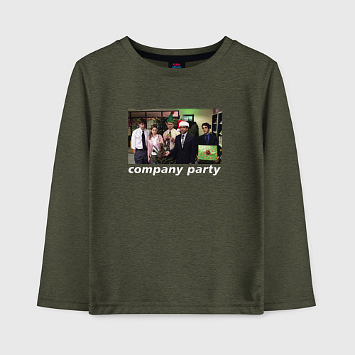Детский лонгслив The Office - company party / Меланж-хаки – фото 1