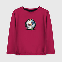Лонгслив хлопковый детский Grand Theft Auto V logo game, цвет: маджента