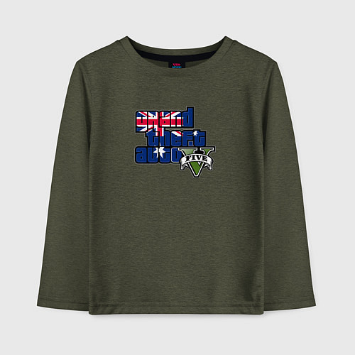 Детский лонгслив ГТА 5 лого / Меланж-хаки – фото 1