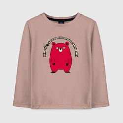 Лонгслив хлопковый детский Осторожно, я просыпаюсь, цвет: пыльно-розовый