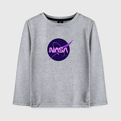 Лонгслив хлопковый детский NASA logo, цвет: меланж