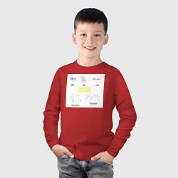 Лонгслив хлопковый детский Big bang подписи участников, цвет: красный — фото 2