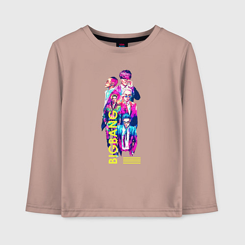 Детский лонгслив Big bang в неоновом стиле / Пыльно-розовый – фото 1