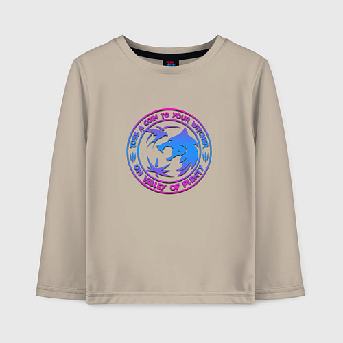 Детский лонгслив The Witcher neon / Миндальный – фото 1