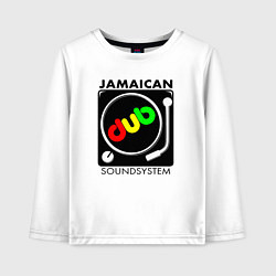 Лонгслив хлопковый детский Ямайская звуковая система, цвет: белый