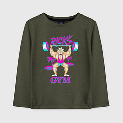 Лонгслив хлопковый детский Ricks GYM, цвет: меланж-хаки